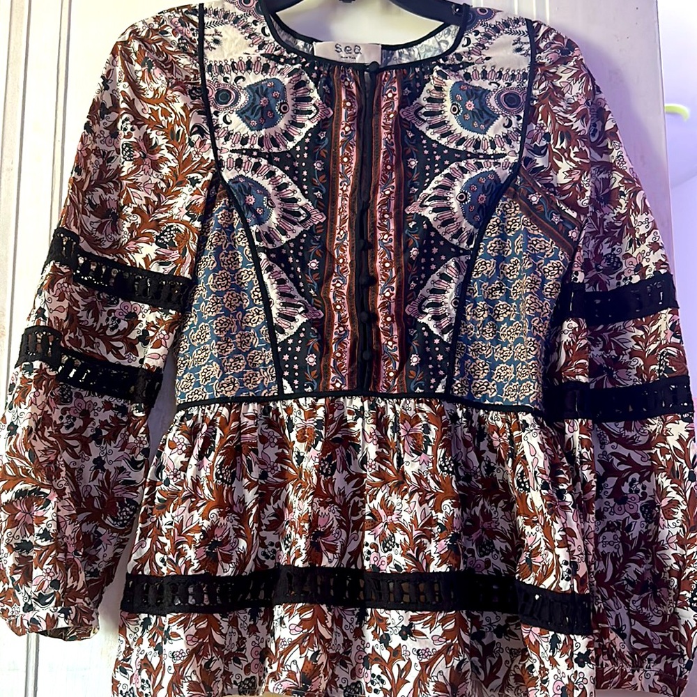 Floral, print, long sleeve, cotton shirt, by Sea New York.
